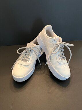 Puma white platform leather sneaker